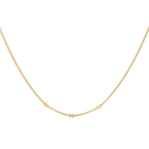 Collier doré en maille serpent avec les trois X d'Amsterdam