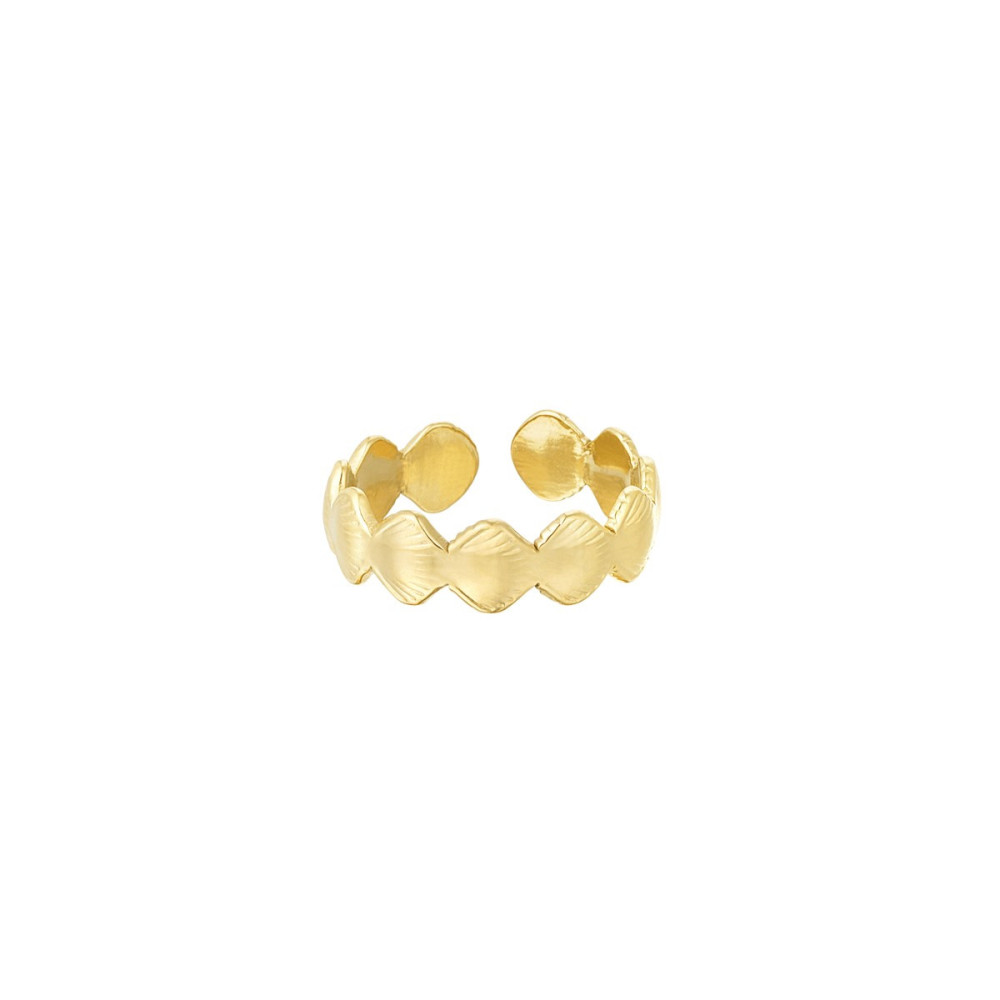 Bague dorée coquillage de saint-jacques