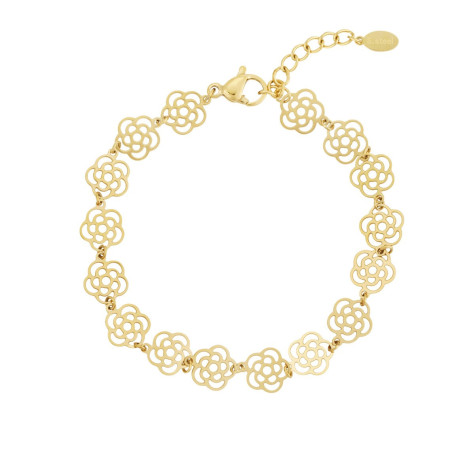 Bracelet doré avec roses ajourées
