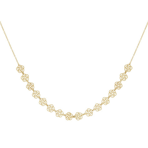Collier doré avec roses ajourées