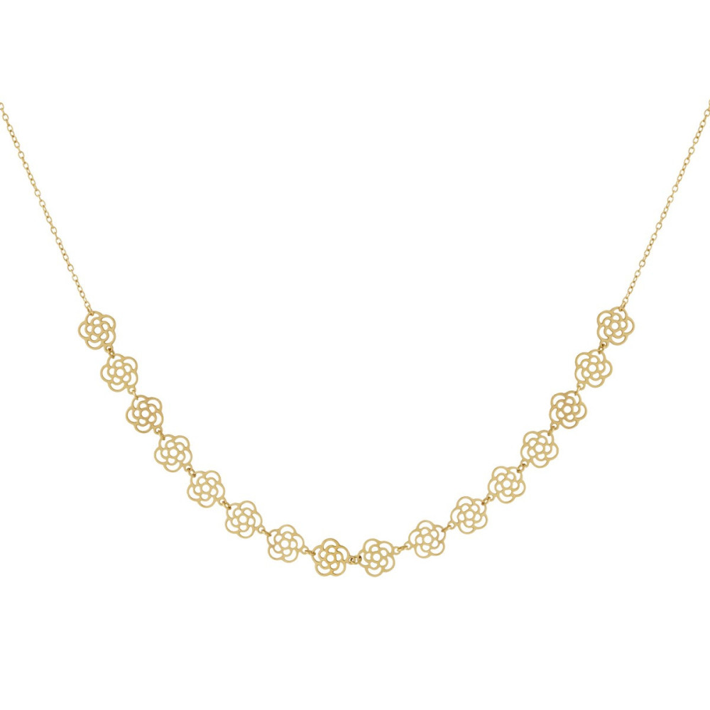 Collier doré avec roses ajourées