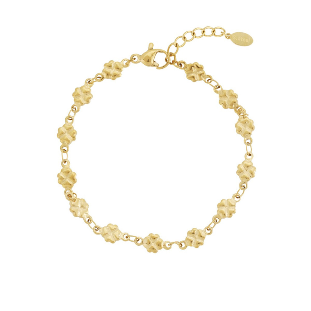 Bracelet doré trèfles porte-bonheur