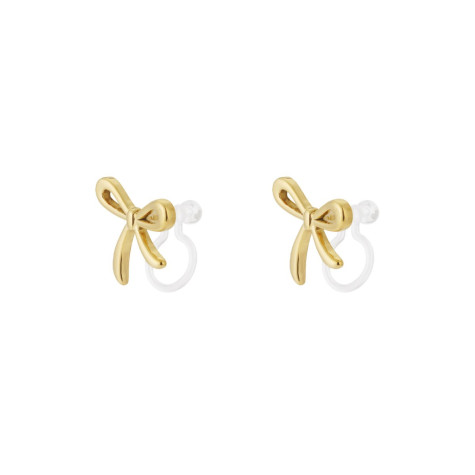 Boucles d'oreilles dorées en forme de nœud à clips sans perçage