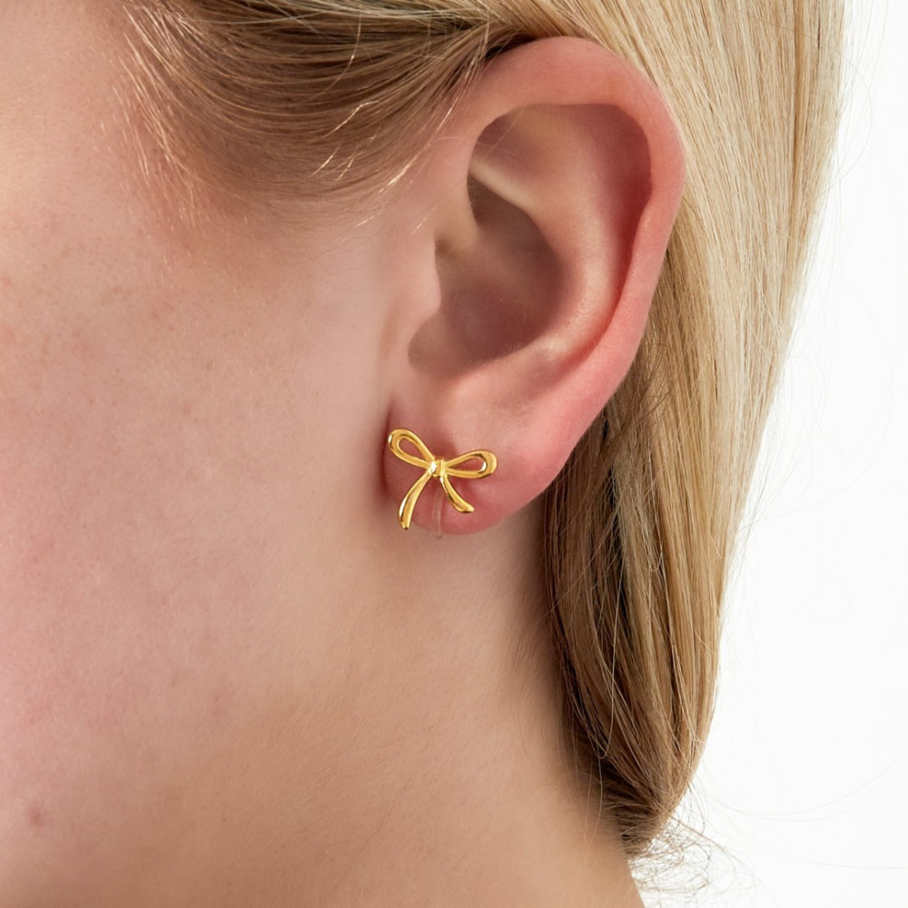 Boucles d'oreilles dorées en forme de nœud à clips sans perçage