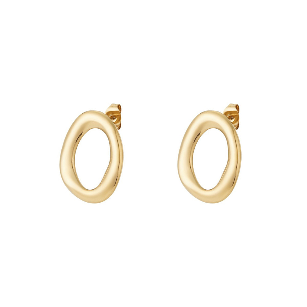 Boucles d'oreilles dorées ovales irrégulières