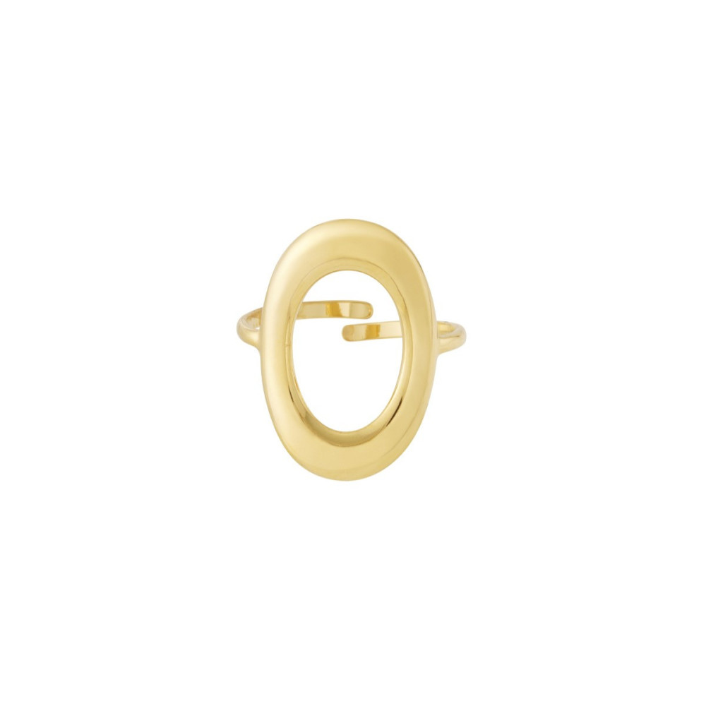 Bague dorée ovale irrégulière