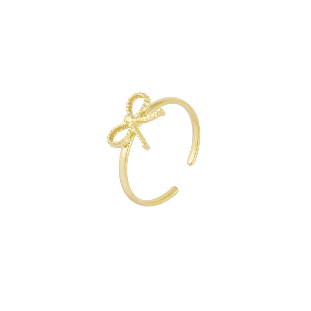 Bague nœud torsadé doré