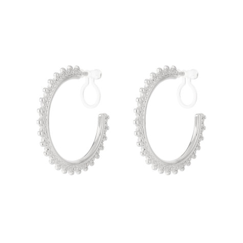 Créoles indiennes argentées à clips sans perçage